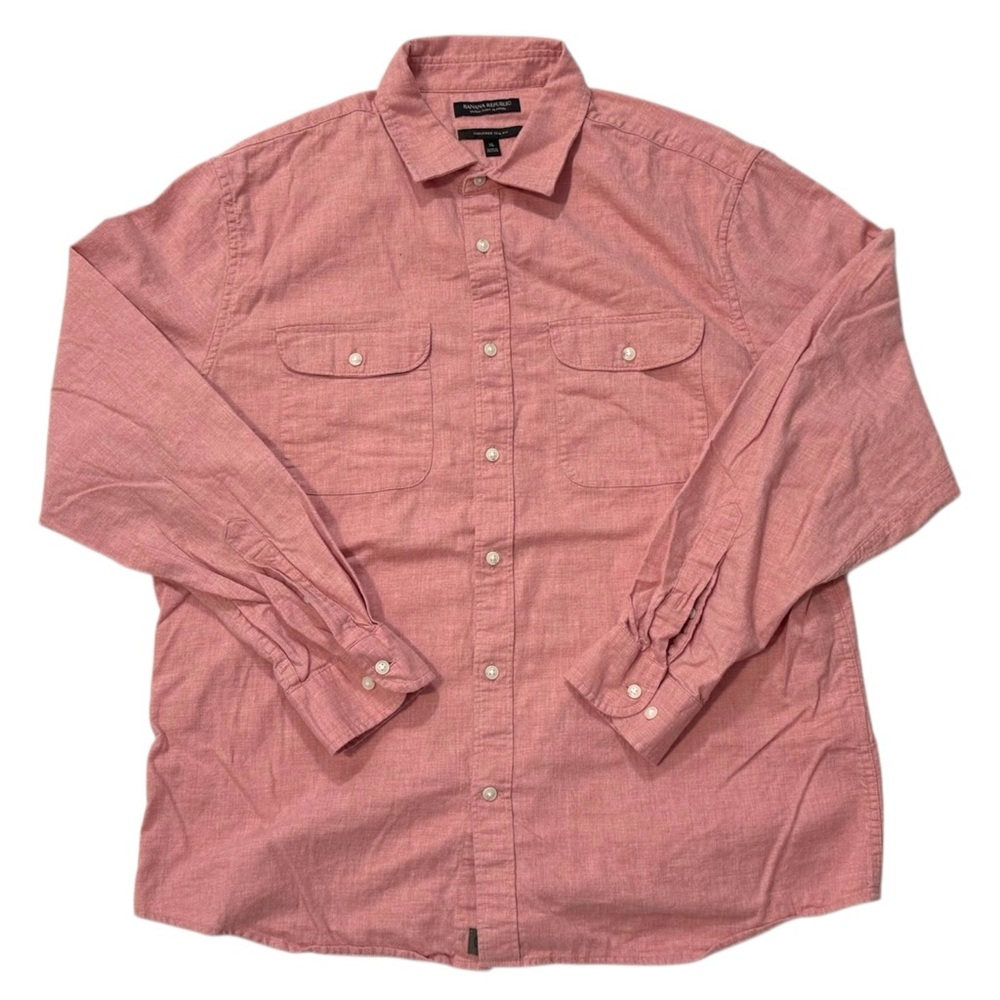 Banana Republic Casual Pink Button-Down Shirt XL‎